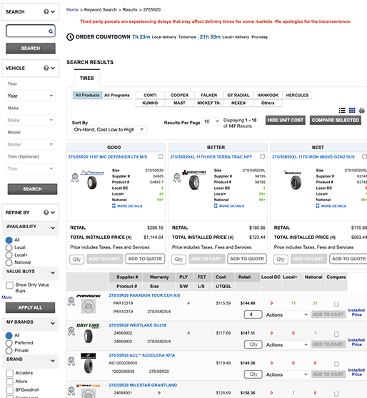 Original product list page